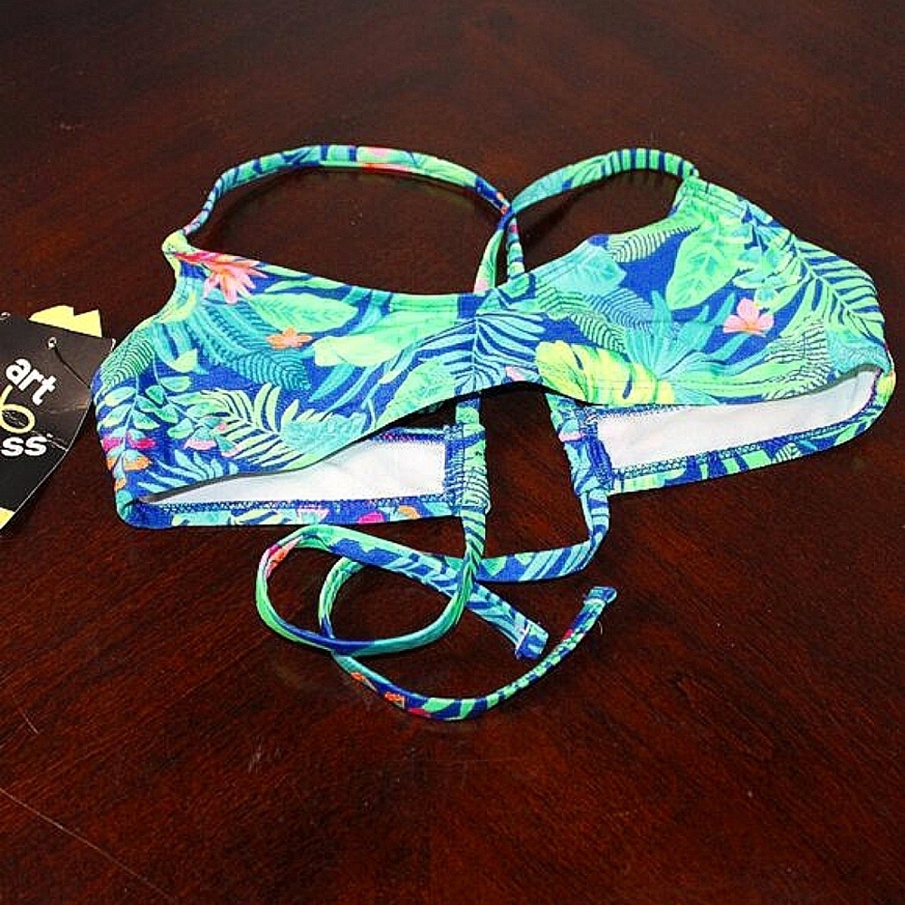 Art Class Kids Tropical Floral Criss-Cross Bikini Top - XS (4/5) & M (8) - NWT